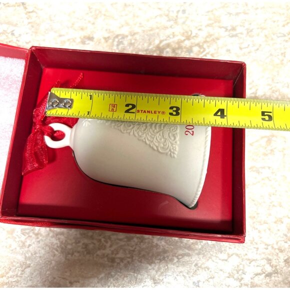 Hallmark 2008 Porcelain Dated Christmas Bell Ornament In Original Box 3”x 4” - Picture 7 of 7